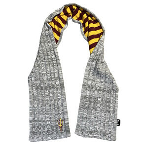 Arizona State Sun Devils Scarf One Size Gray NCAA Football Zoozatz Knit Striped